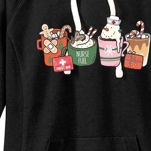 Nurse Fuel Christmas Coffee Latte Nurse Medical Stethoscope Cute Gift Women's Fleece Hoodie