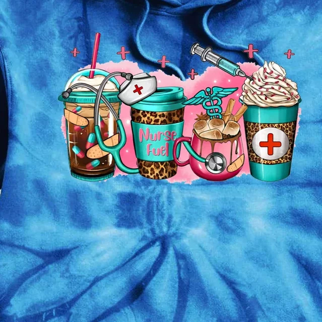 Nurse Fuel Coffee Cups Leopard Buffalo Plaid Funny Funny Gift Tie Dye Hoodie