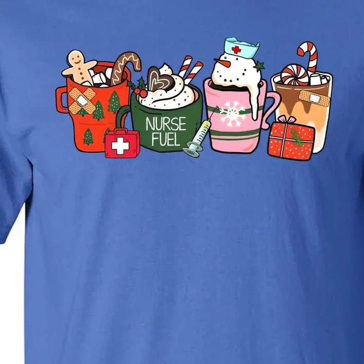 Nurse Fuel Christmas Coffee Latte Nursing Stethoscope Xmas Cool Gift Tall T-Shirt