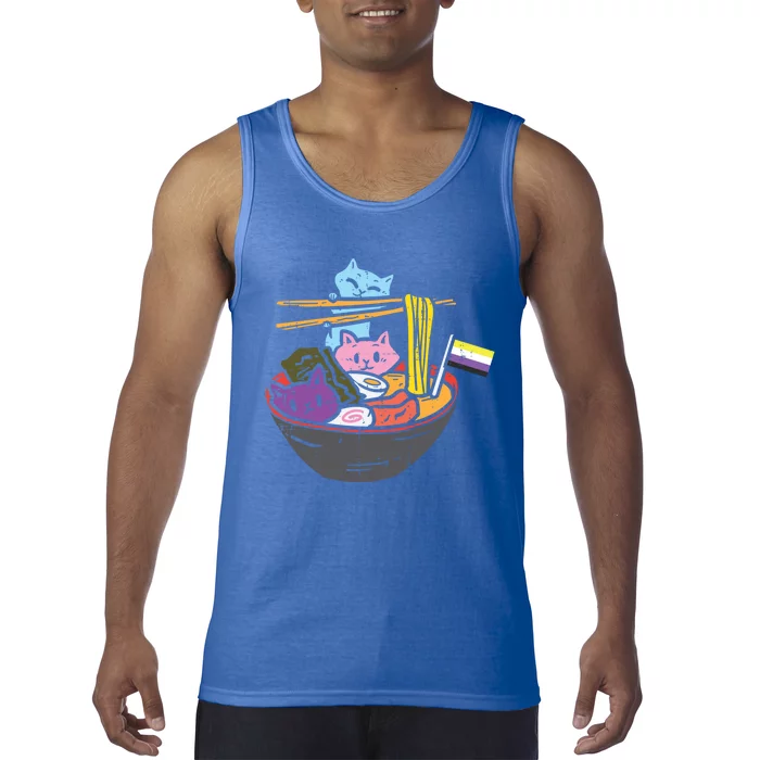 Nonbinary Flag Cats Ra Anime Nb Pride Month Lgbtq Ally Gift Tank Top