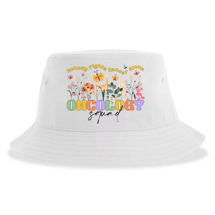 Nobody Fights Cancer Alone Oncology Squad Sustainable Bucket Hat