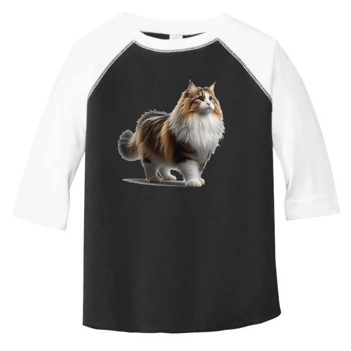 Norwegian Forest Cat. ArtistS Rendition. Toddler Fine Jersey T-Shirt