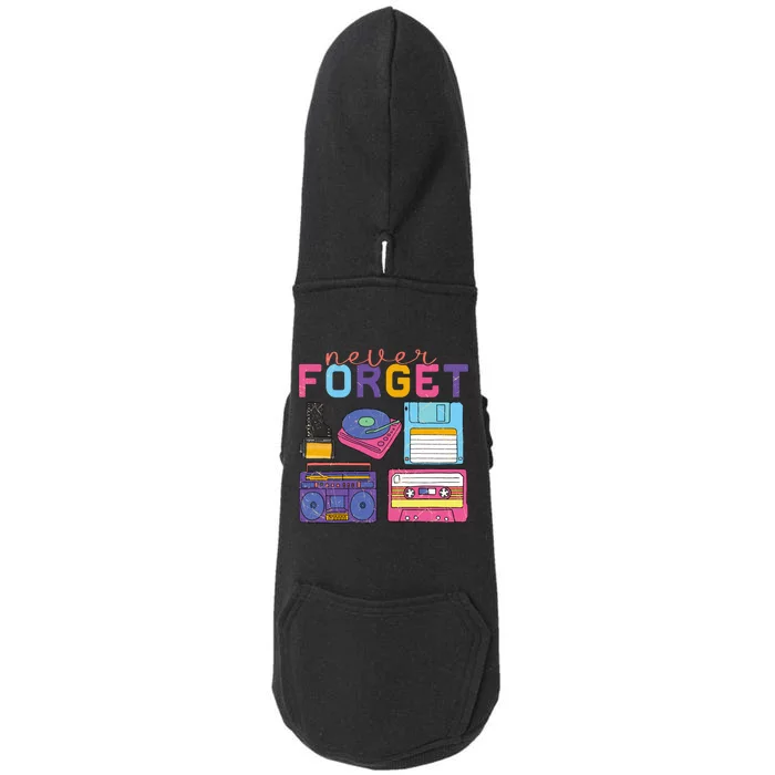 Never Forget Cassette Floppy Disk VHS CD Doggie 3-End Fleece Hoodie