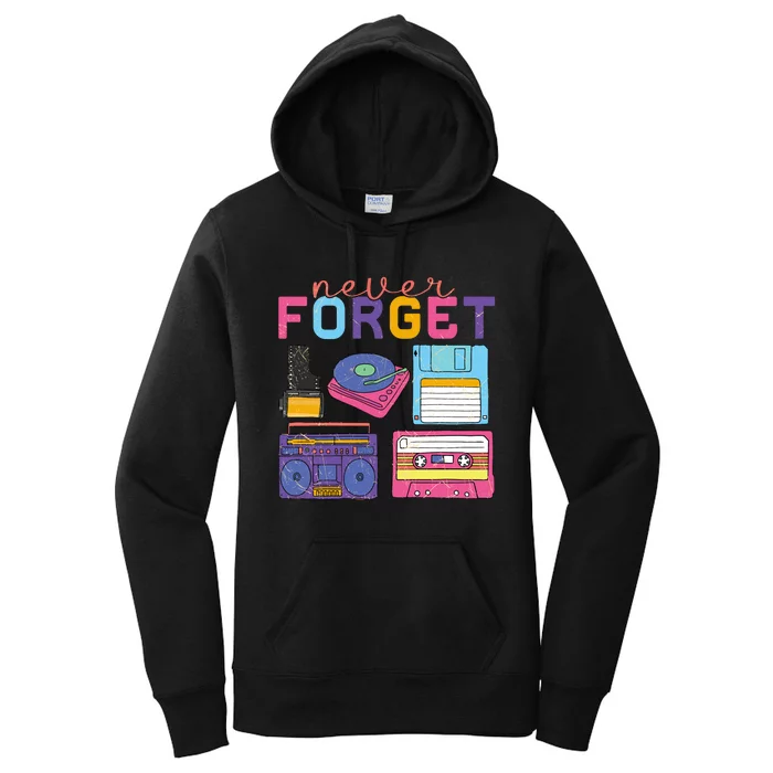 Never Forget Cassette Floppy Disk VHS CD Women's Pullover Hoodie