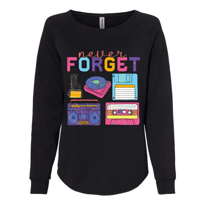 Never Forget Cassette Floppy Disk VHS CD Womens California Wash Sweatshirt