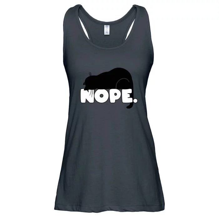 Nope Funny Cat Cat Lover Cat Humor Cute Cat Gift Ladies Essential Flowy Tank