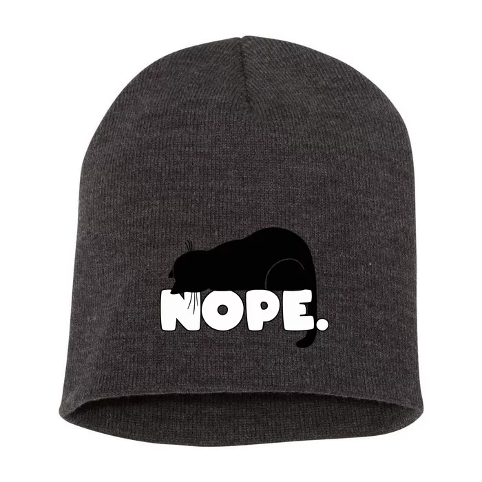 Nope Funny Cat Cat Lover Cat Humor Cute Cat Gift Short Acrylic Beanie