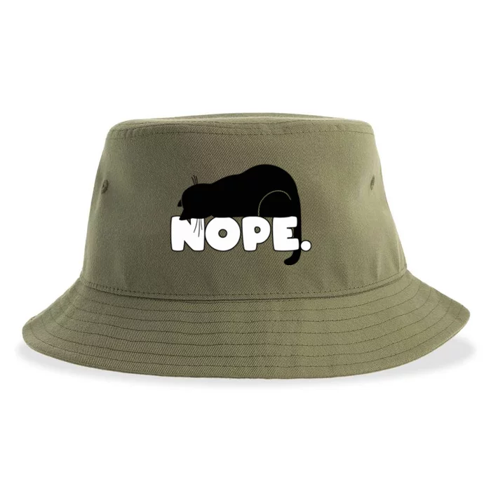 Nope Funny Cat Cat Lover Cat Humor Cute Cat Gift Sustainable Bucket Hat