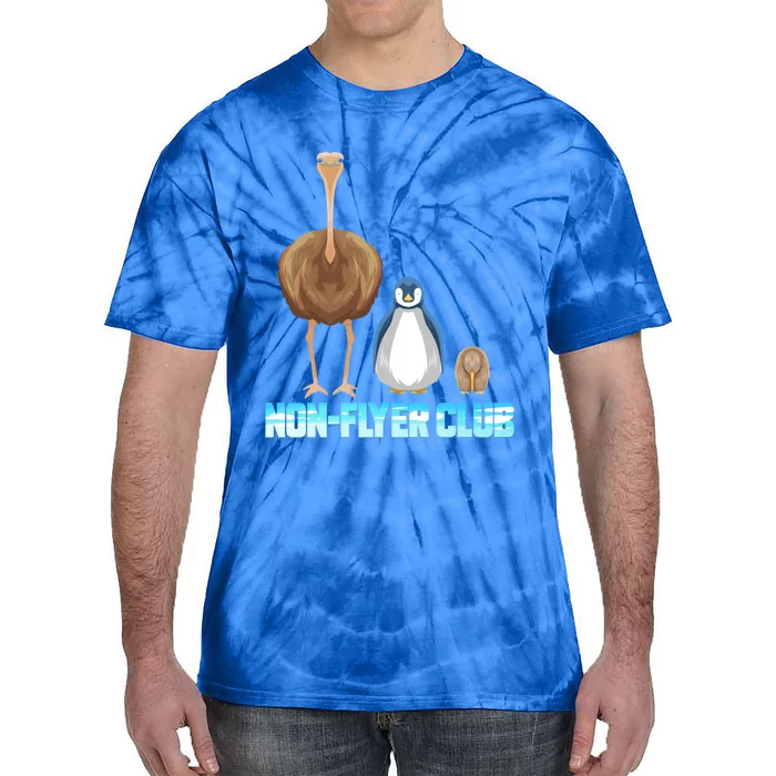 Non Flyer Club Gift Bird Bouquet Penguin Kiwi Bird Gift Tie-Dye T-Shirt