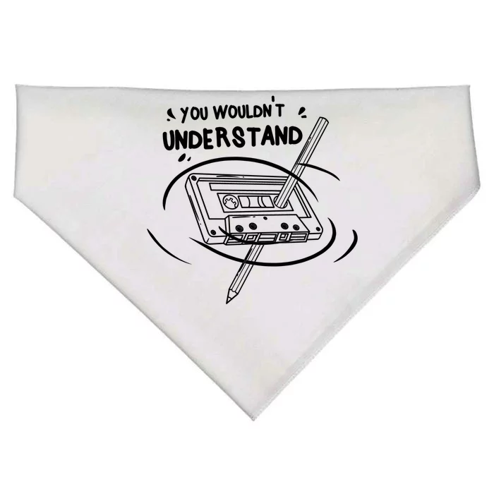 Never Forget Cassette Tape Old School Gift USA-Made Doggie Bandana