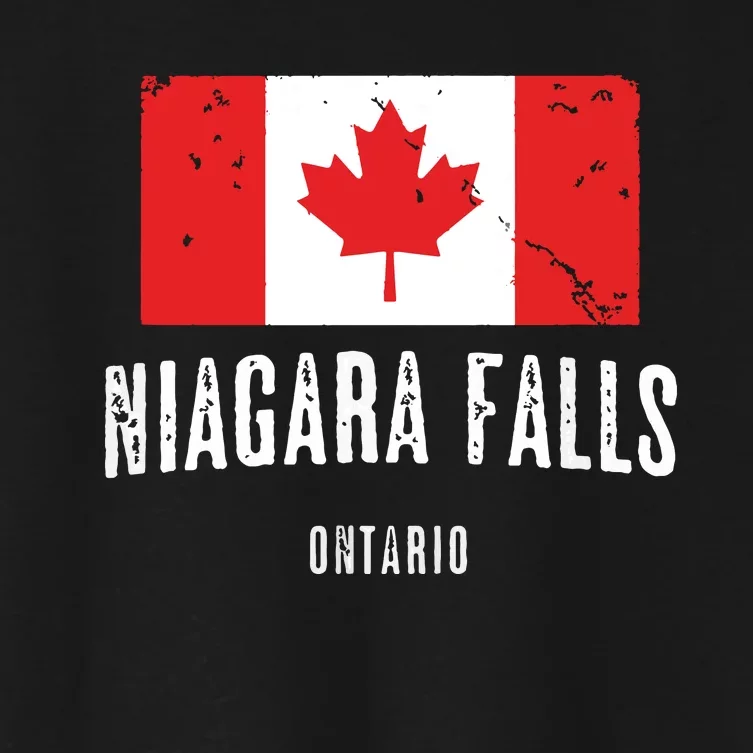 Niagara Falls CANADA CANADIAN Flag Women's Crop Top Tee