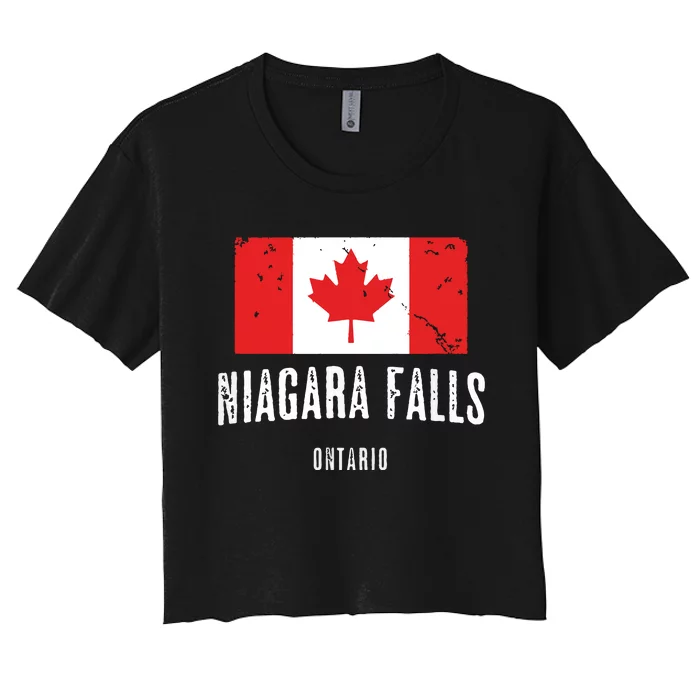 Niagara Falls CANADA CANADIAN Flag Women's Crop Top Tee