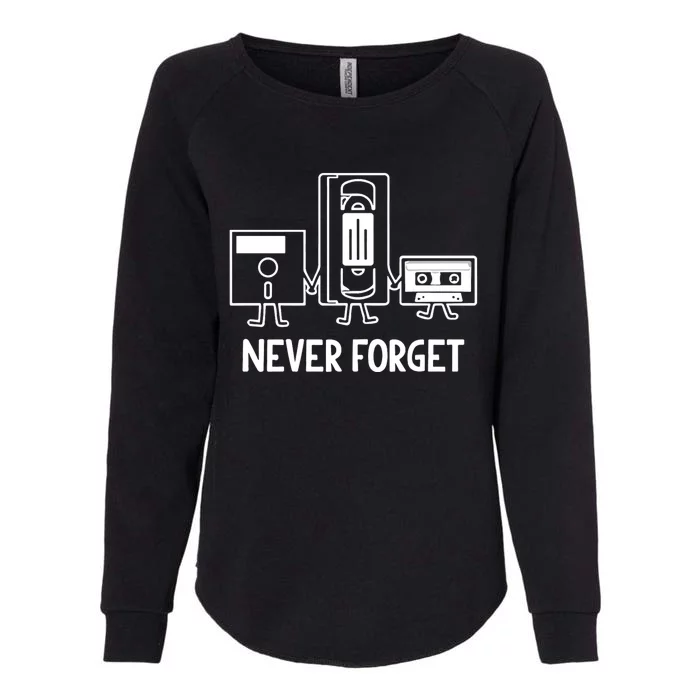 Never Forget Cassette Tape Vhs Gamer Old School Womens California Wash Sweatshirt