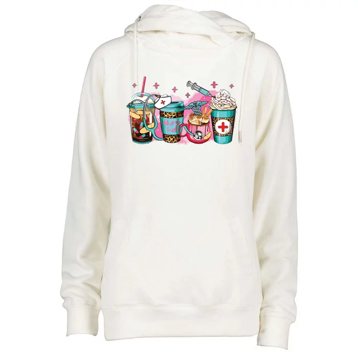 Nurse Fuel Coffee Pink Lover Nursing Caffeinated Lover Womens Funnel Neck Pullover Hood