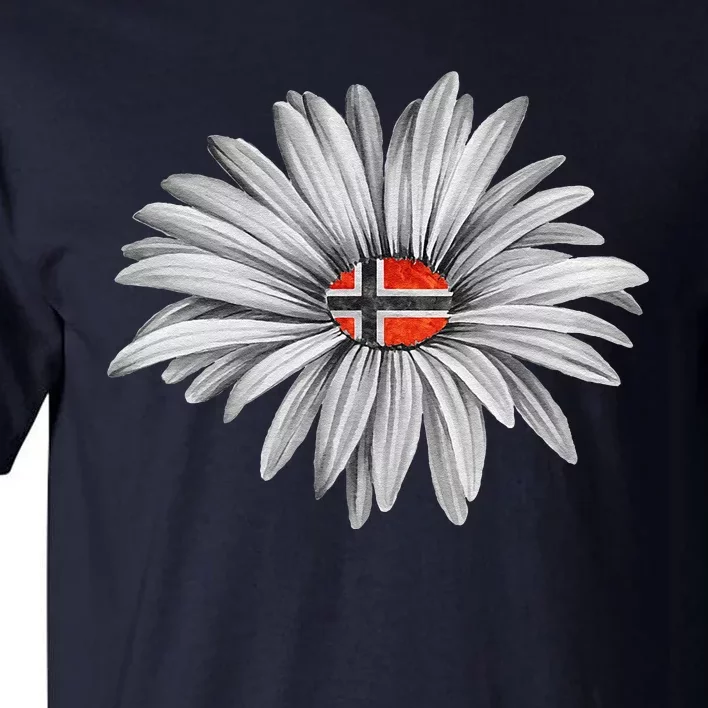 Norwegian Flag Daisy Trendy For Summer Cruise Norway Travel Tall T-Shirt