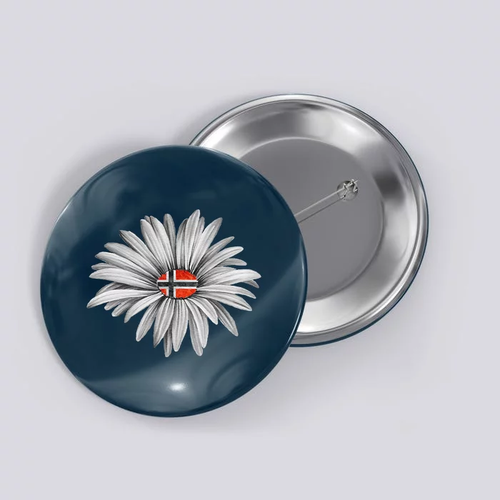 Norwegian Flag Daisy Trendy For Summer Cruise Norway Travel Button