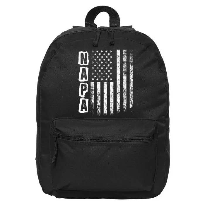 Napa FatherS Day American Flag 4th Of July 16 in Basic Backpack