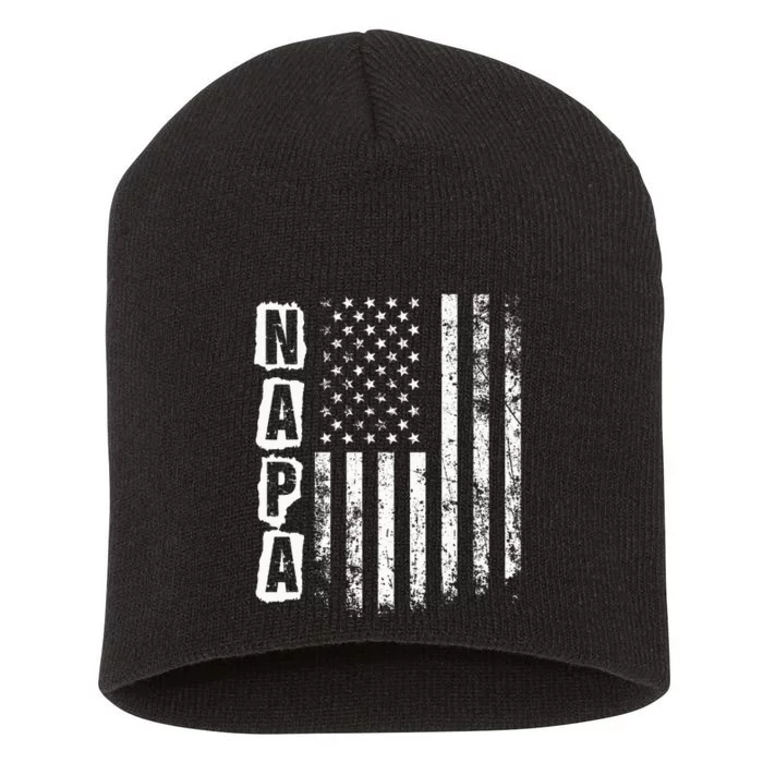 Napa FatherS Day American Flag 4th Of July Short Acrylic Beanie