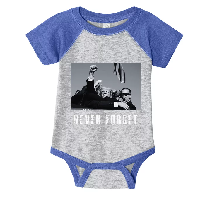 Never Foget Donald Trump Pennsylvania Rally Infant Baby Jersey Bodysuit