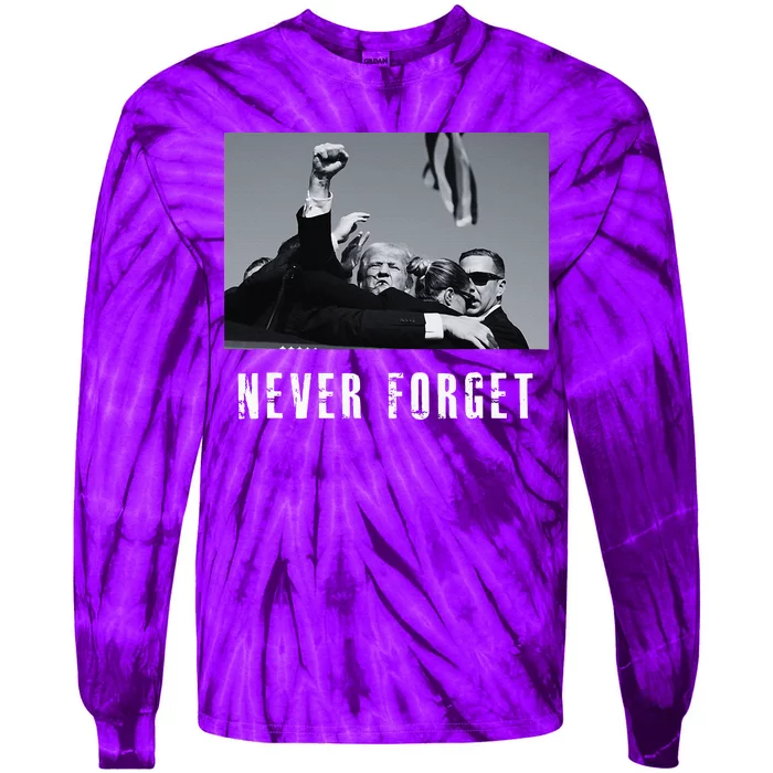 Never Foget Donald Trump Pennsylvania Rally Tie-Dye Long Sleeve Shirt