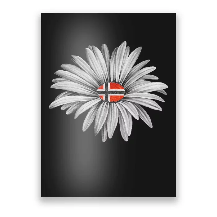 Norwegian Flag Daisy Trendy For Summer Cruise Norway Travel Poster