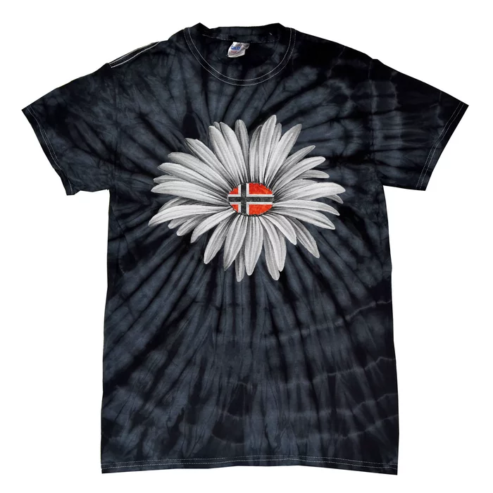 Norwegian Flag Daisy Trendy For Summer Cruise Norway Travel Tie-Dye T-Shirt