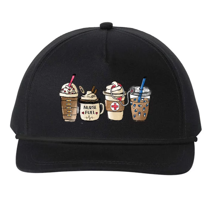 Nurse Fuel Er Pediatric Nicu Cna Nurse Needs Coffee Caffeine Gift Snapback Five-Panel Rope Hat