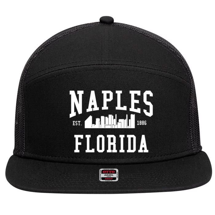 Naples Florida Est 1886 7 Panel Mesh Trucker Snapback Hat