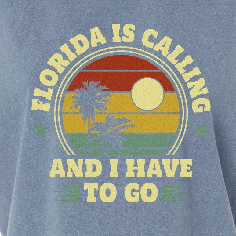 Native Floridian Florida Is Calling And I Have To Go Garment-Dyed Women's Muscle Tee