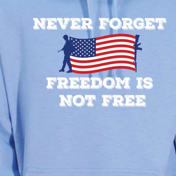 Never Forget Freedom Is Not Free Army Veterans Gift Unisex Surf Hoodie