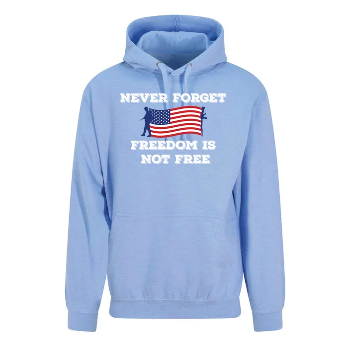 Never Forget Freedom Is Not Free Army Veterans Gift Unisex Surf Hoodie