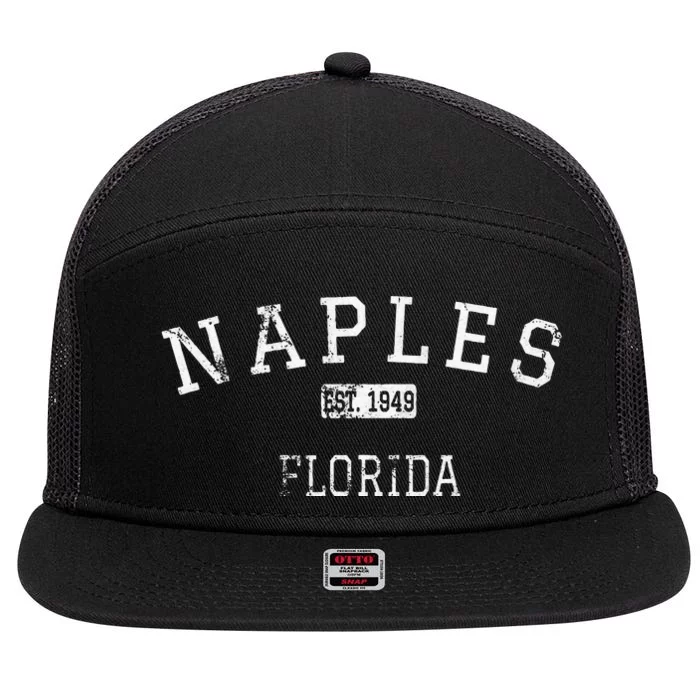 Naples Florida FL Vintage 7 Panel Mesh Trucker Snapback Hat