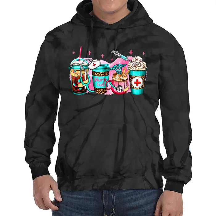 Nurse Fuel Funny Hot Cocoa Coffee Latte Lover Tie Dye Hoodie