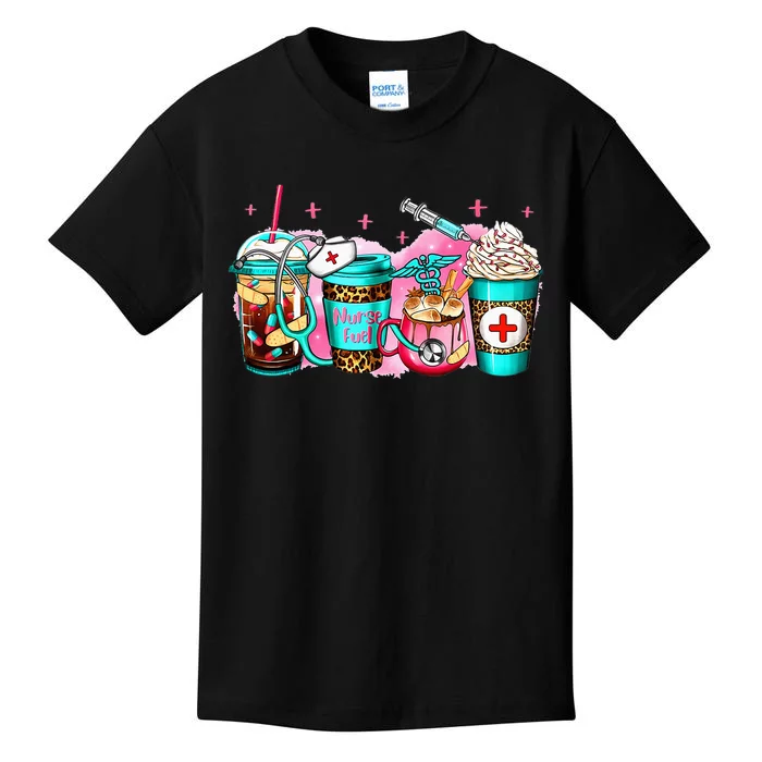 Nurse Fuel Funny Hot Cocoa Coffee Latte Lover Kids T-Shirt