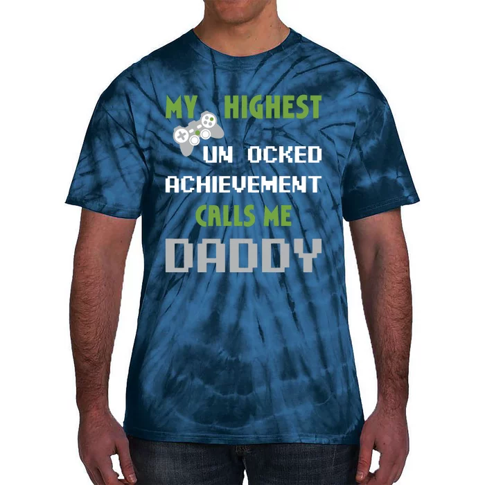 Nerdy Funny Father Day Gamer Dad Daddy Love Video Gaming Tie-Dye T-Shirt