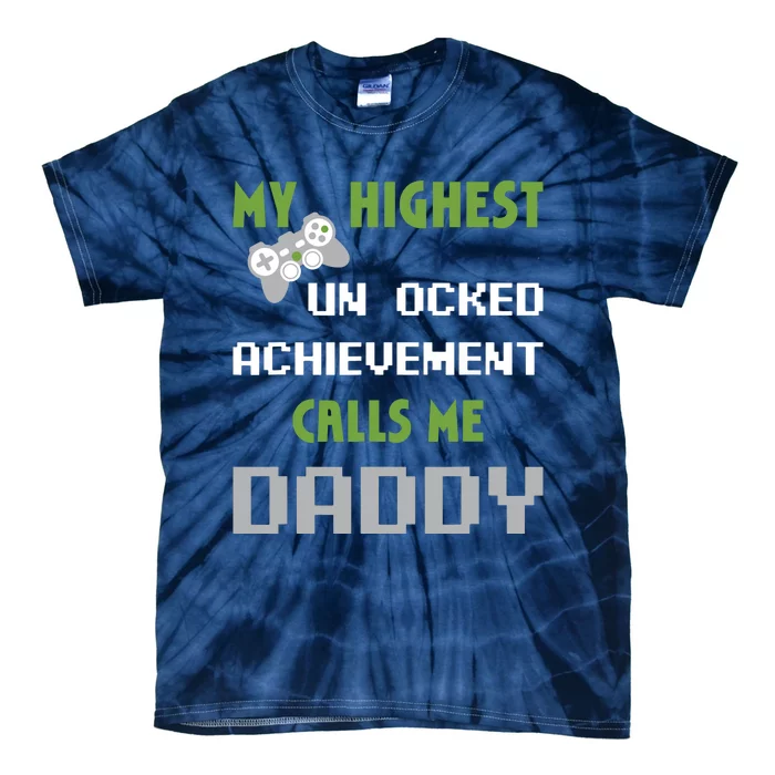 Nerdy Funny Father Day Gamer Dad Daddy Love Video Gaming Tie-Dye T-Shirt