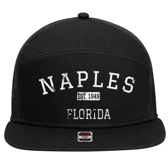 Naples Florida FL Vintage 7 Panel Mesh Trucker Snapback Hat