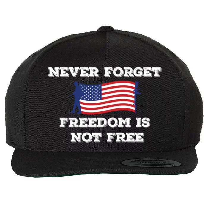 Never Forget Freedom Is Not Free Army Veterans Gift Wool Snapback Cap