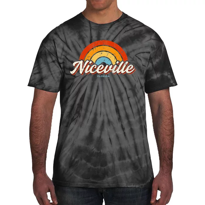 Niceville Florida FL Vintage Rainbow Retro 70s Tie-Dye T-Shirt