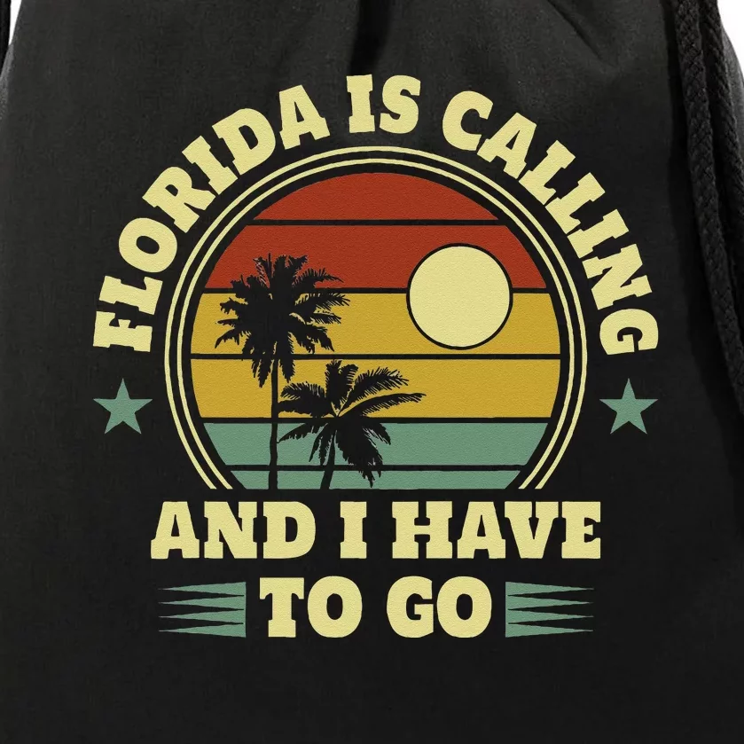 Native Floridian Florida Is Calling And I Have To Go Drawstring Bag