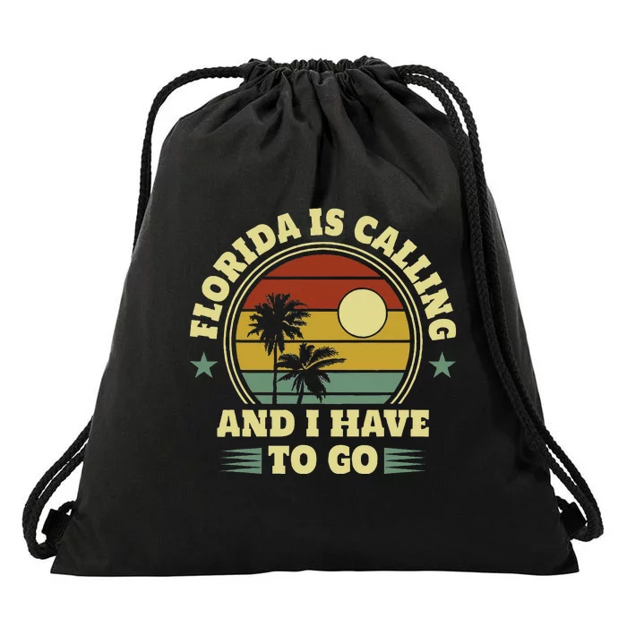 Native Floridian Florida Is Calling And I Have To Go Drawstring Bag