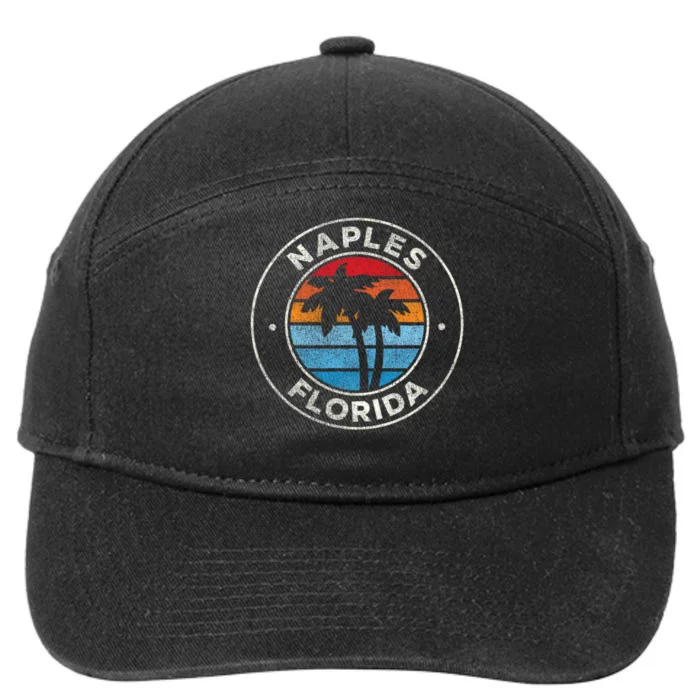 Naples Florida FL Vintage Graphic Retro 70s 7-Panel Snapback Hat