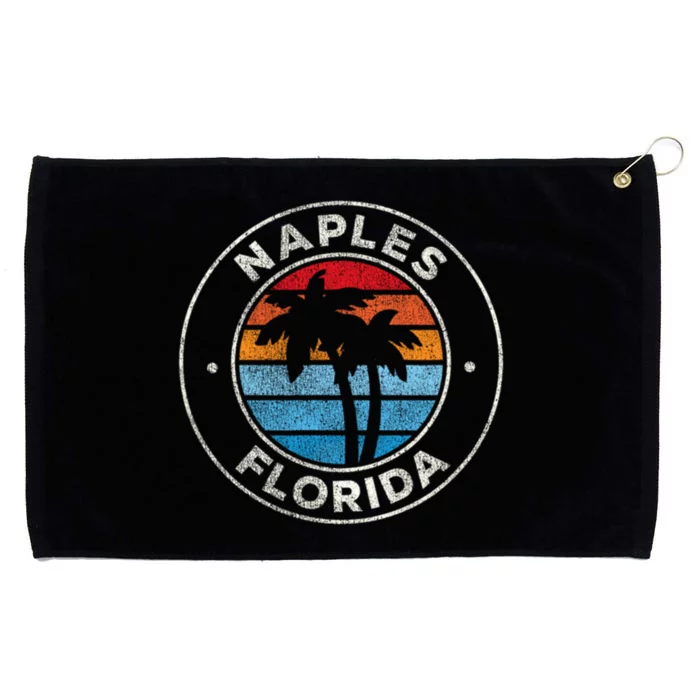 Naples Florida FL Vintage Graphic Retro 70s Grommeted Golf Towel