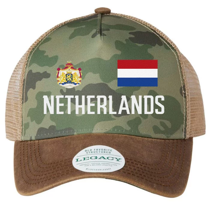 Netherlands Flag Football Soccer Fan Gift Legacy Tie Dye Trucker Hat