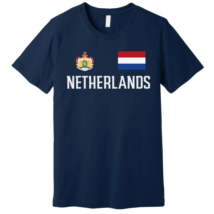 Netherlands Flag Football Soccer Fan Gift Premium T-Shirt