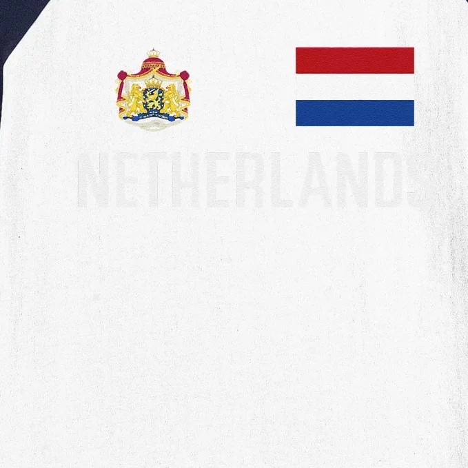 Netherlands Flag Football Soccer Fan Gift Baseball Sleeve Shirt