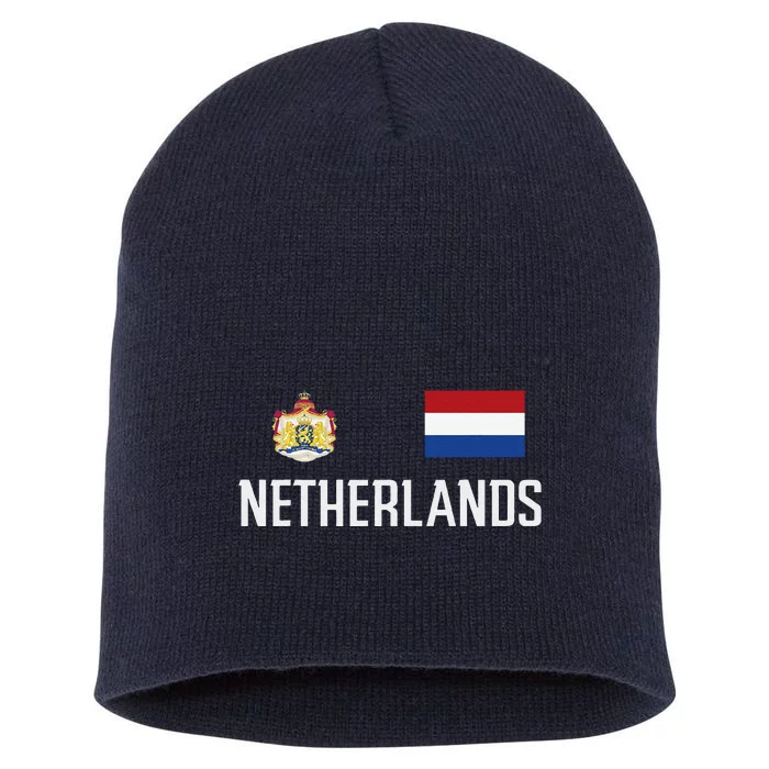 Netherlands Flag Football Soccer Fan Gift Short Acrylic Beanie