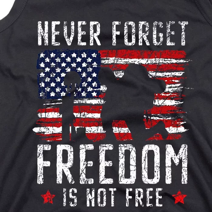 Never Forget Freedom Is Not Free Usa American Memorial Day Tank Top