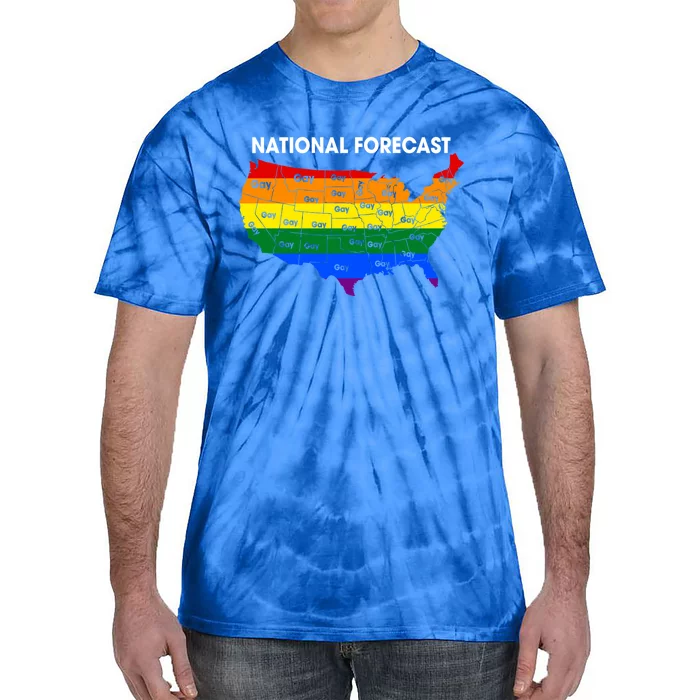 National Forecast Gay Gay Map Pride Colorful Pride Lgbtq Gift Tie-Dye T-Shirt