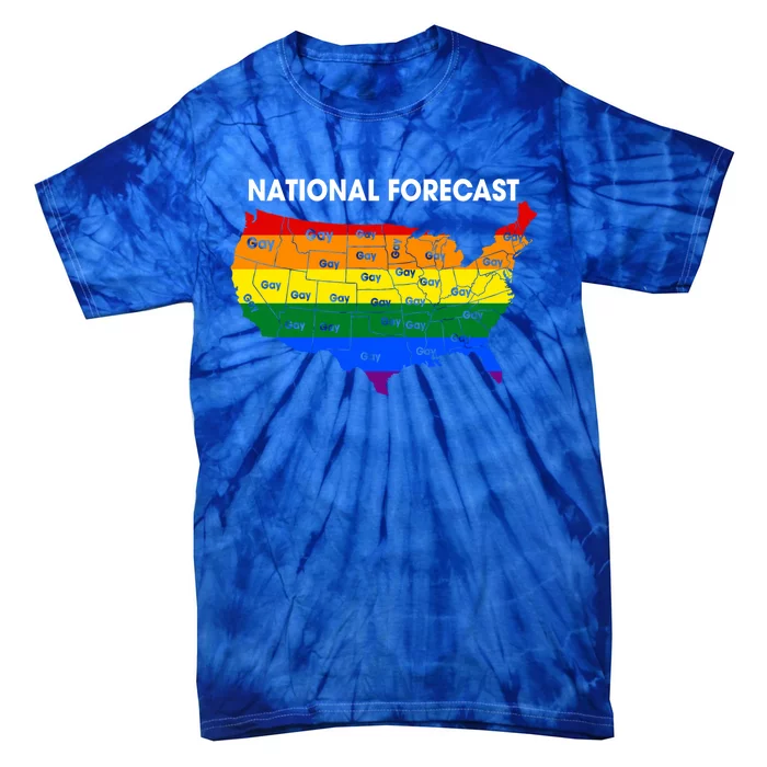 National Forecast Gay Gay Map Pride Colorful Pride Lgbtq Gift Tie-Dye T-Shirt